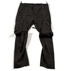 Masnada Mens Black Iconic Zip Pants Baggy Tapered Cotton Sz 36 NEW $758 ITALY